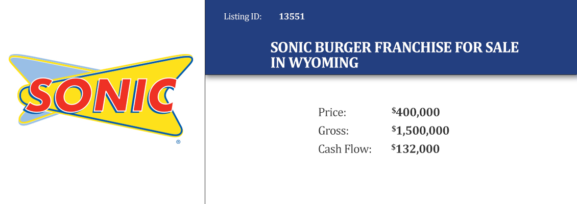 Sonic Burger Franchise for Sale in Wyoming